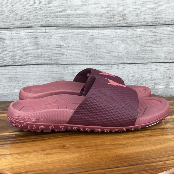 NEW Under Armour Project Rock 2.0 Maroon Slide Sandal Fat Tire Men’s Size 11 - Picture 5 of 12